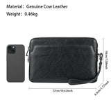 Royal Bagger Clutches for Men Genuine Cow Leather Large Capacity Handbag Vintage Casual Clutch Purse with Password Lock 1537